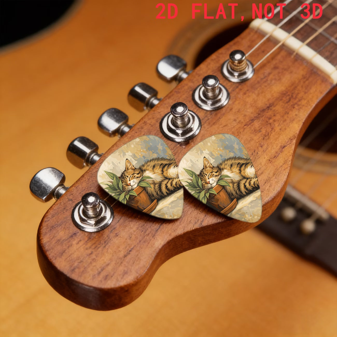 Cozy Sleeping Kitten Guitar Pick
