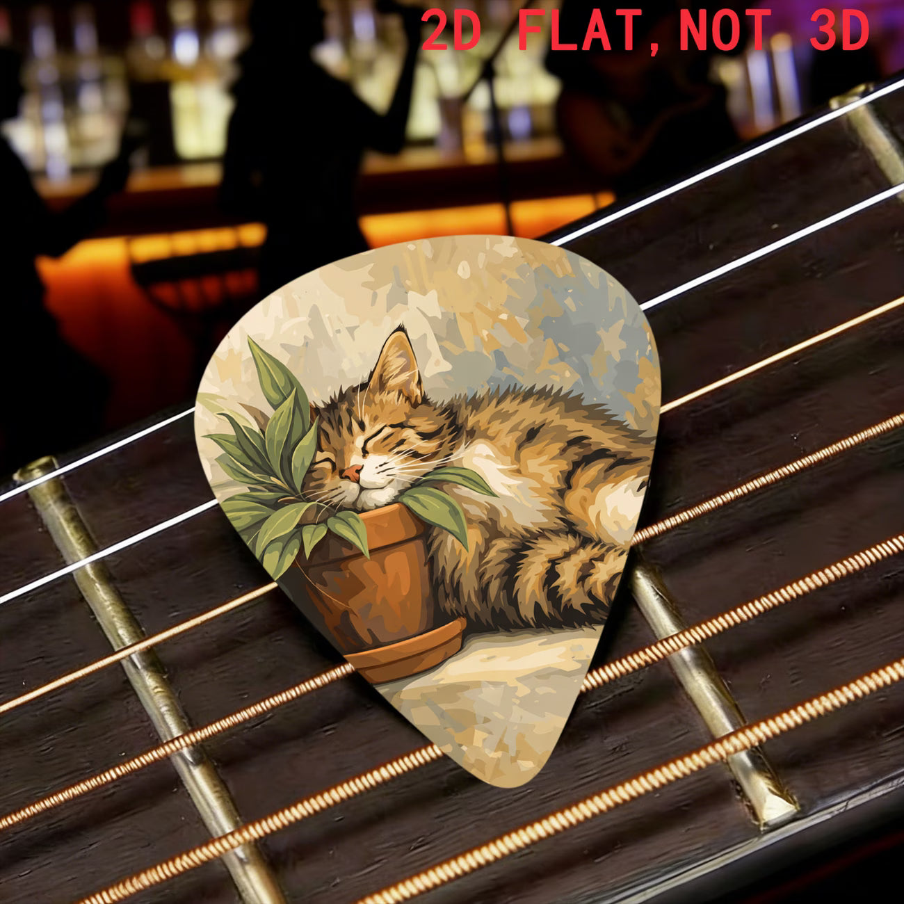 Cozy Sleeping Kitten Guitar Pick