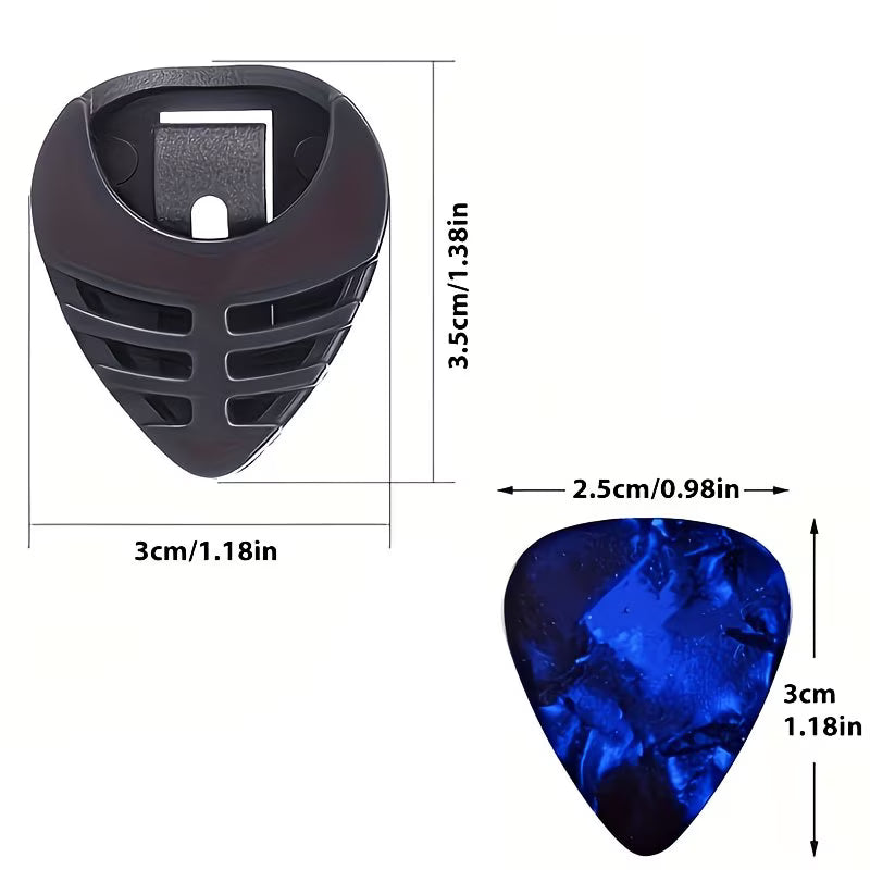 Stick-On Guitar Pick Holder with 10 Picks – Easy Access Pick Storage for Guitar Players