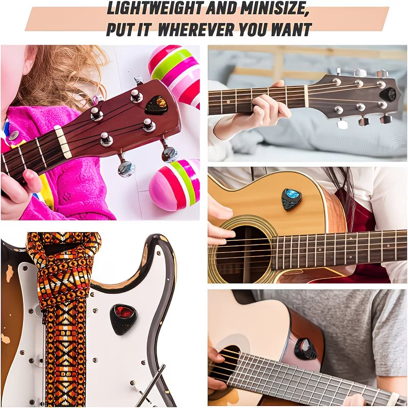 Stick-On Guitar Pick Holder with 10 Picks – Easy Access Pick Storage for Guitar Players