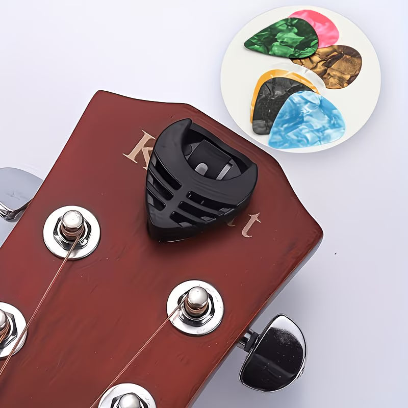 Stick-On Guitar Pick Holder with 10 Picks – Easy Access Pick Storage for Guitar Players