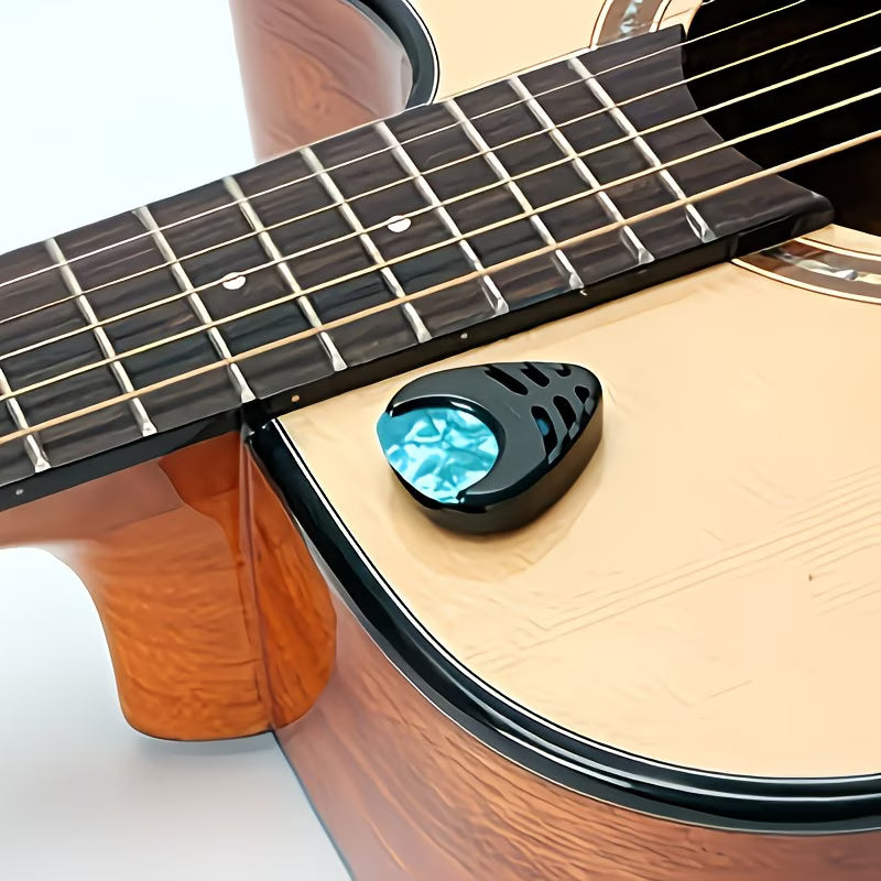 Stick-On Guitar Pick Holder with 10 Picks – Easy Access Pick Storage for Guitar Players