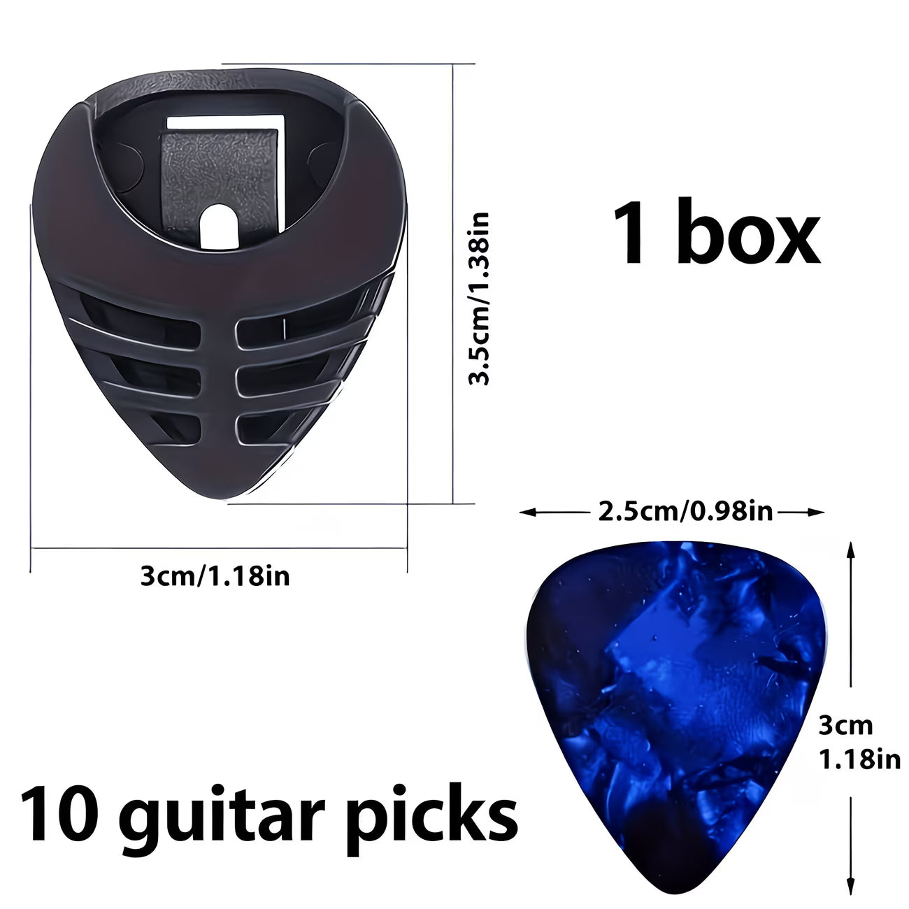Stick-On Guitar Pick Holder with 10 Picks – Easy Access Pick Storage for Guitar Players