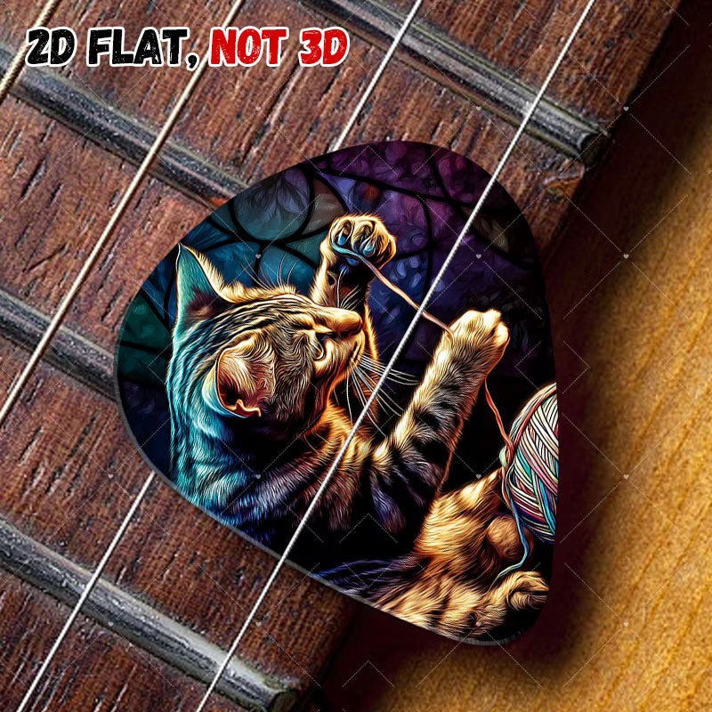 Neon Cat Guitar Pick