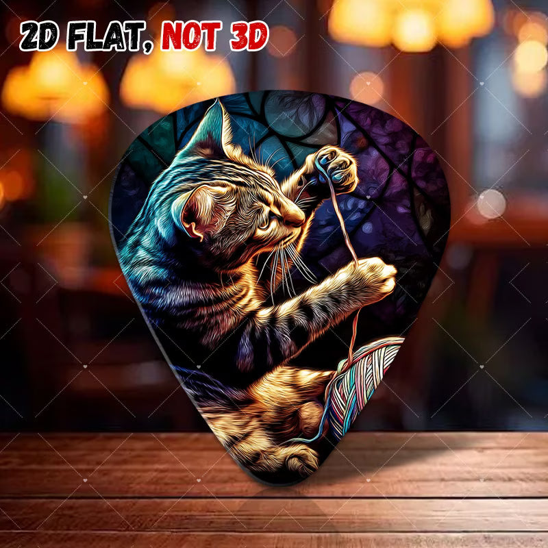 Neon Cat Guitar Pick