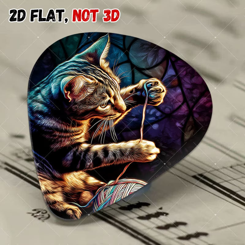 Neon Cat Guitar Pick