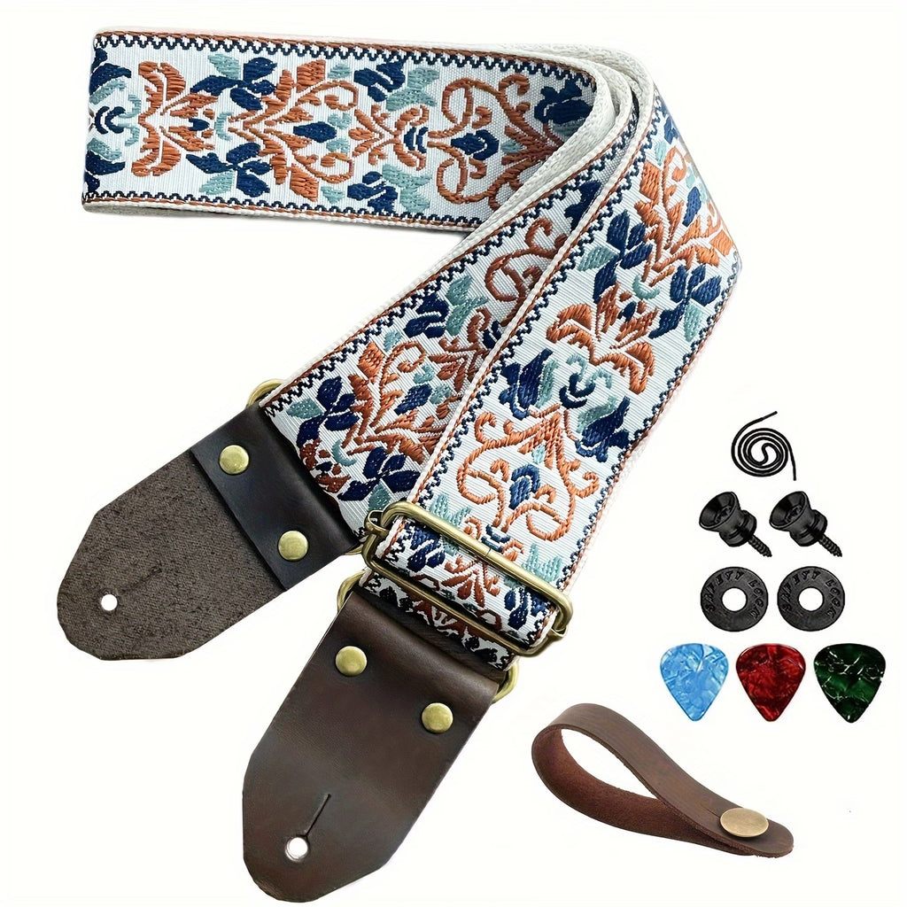 Boho Floral Guitar Strap