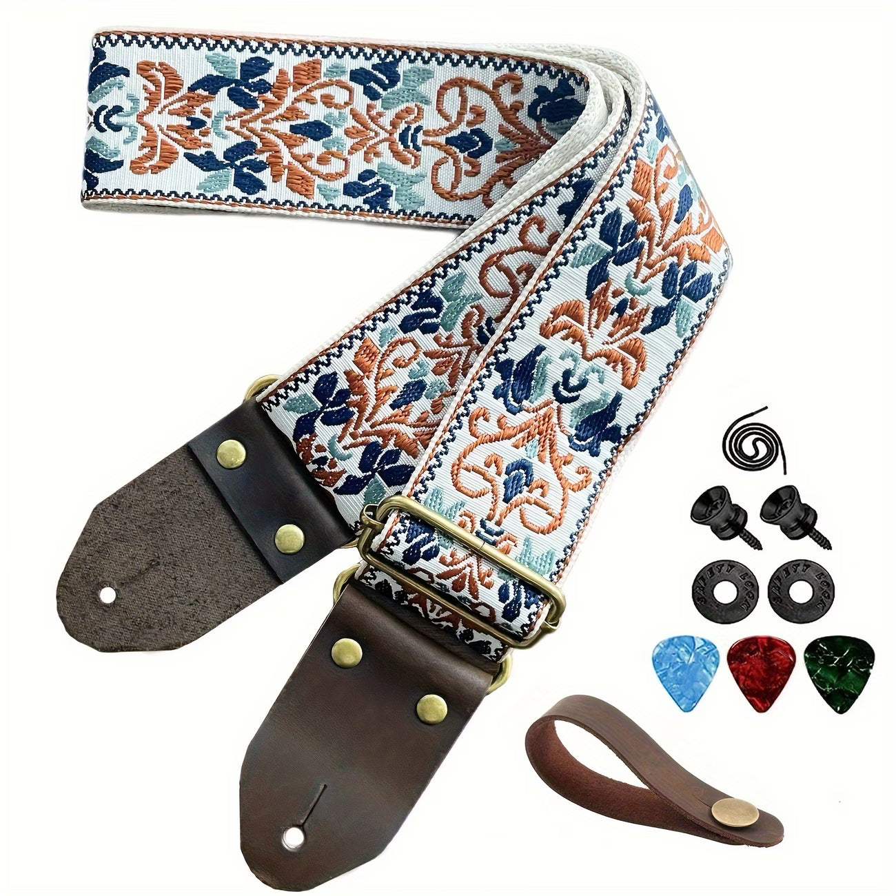 Boho Floral Guitar Strap