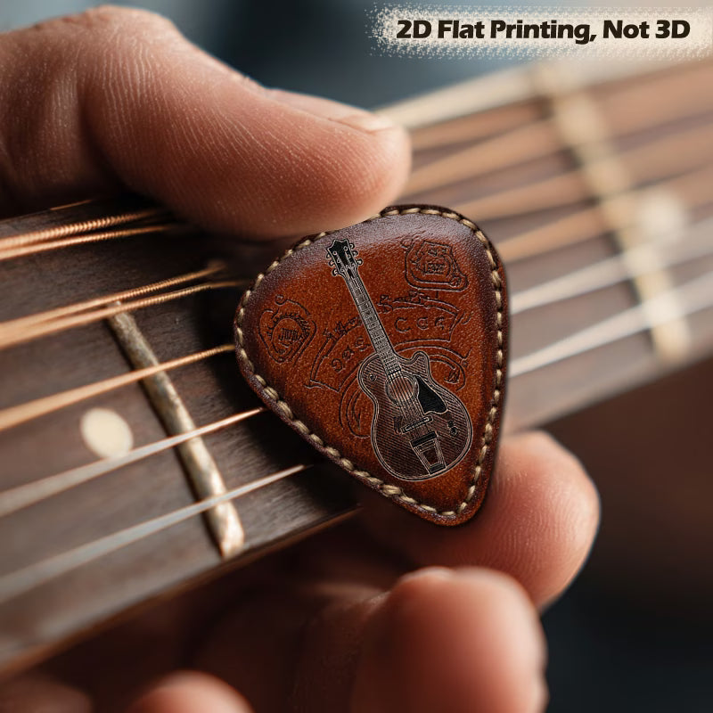 Vintage Leather Guitar Picks Set