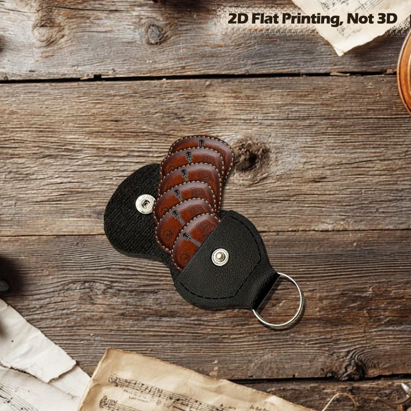 Vintage Leather Guitar Picks Set