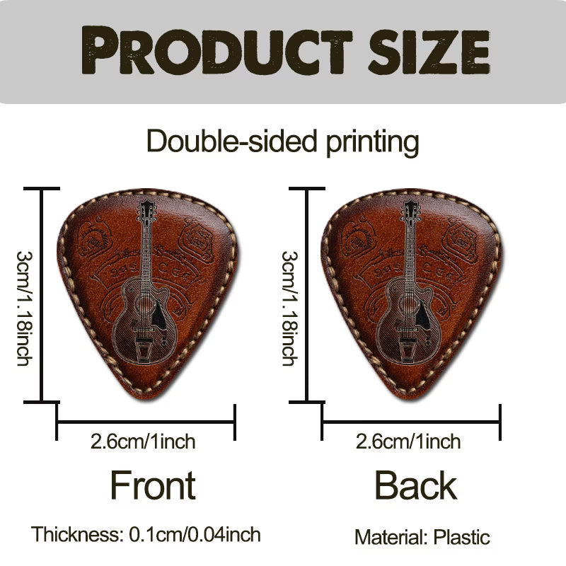 Vintage Leather Guitar Picks Set