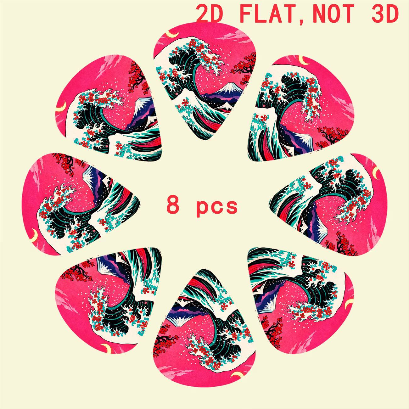 Cherry Blossom Wave Guitar Picks Set