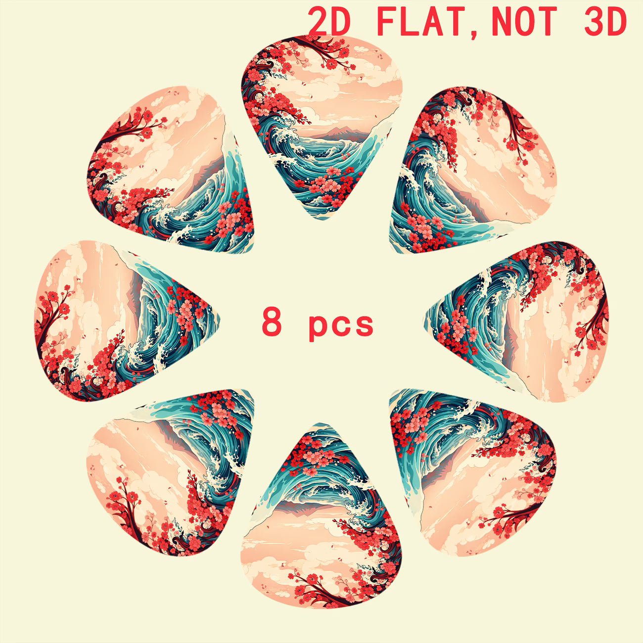 Cherry Blossom Wave Guitar Pick Set