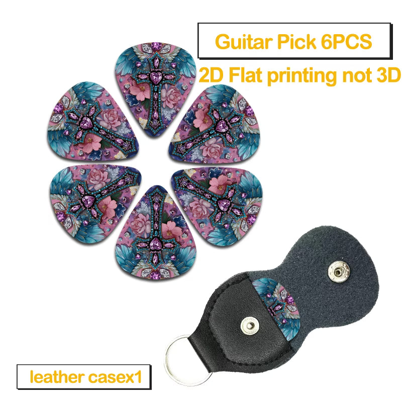 Jeweled Cross Guitar Pick