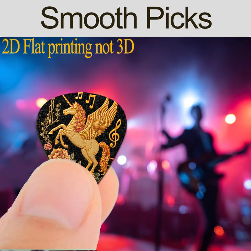 Golden Winged Unicorn Guitar Pick