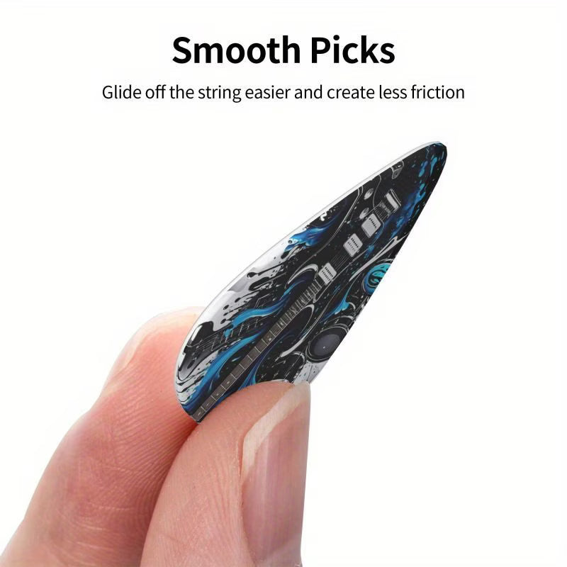 12pcs Black Guitar Picks Set in 3 Sizes