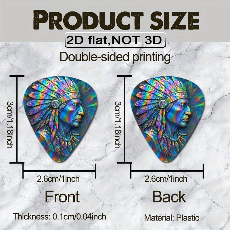 Iridescent Tribal Guitar Picks Set
