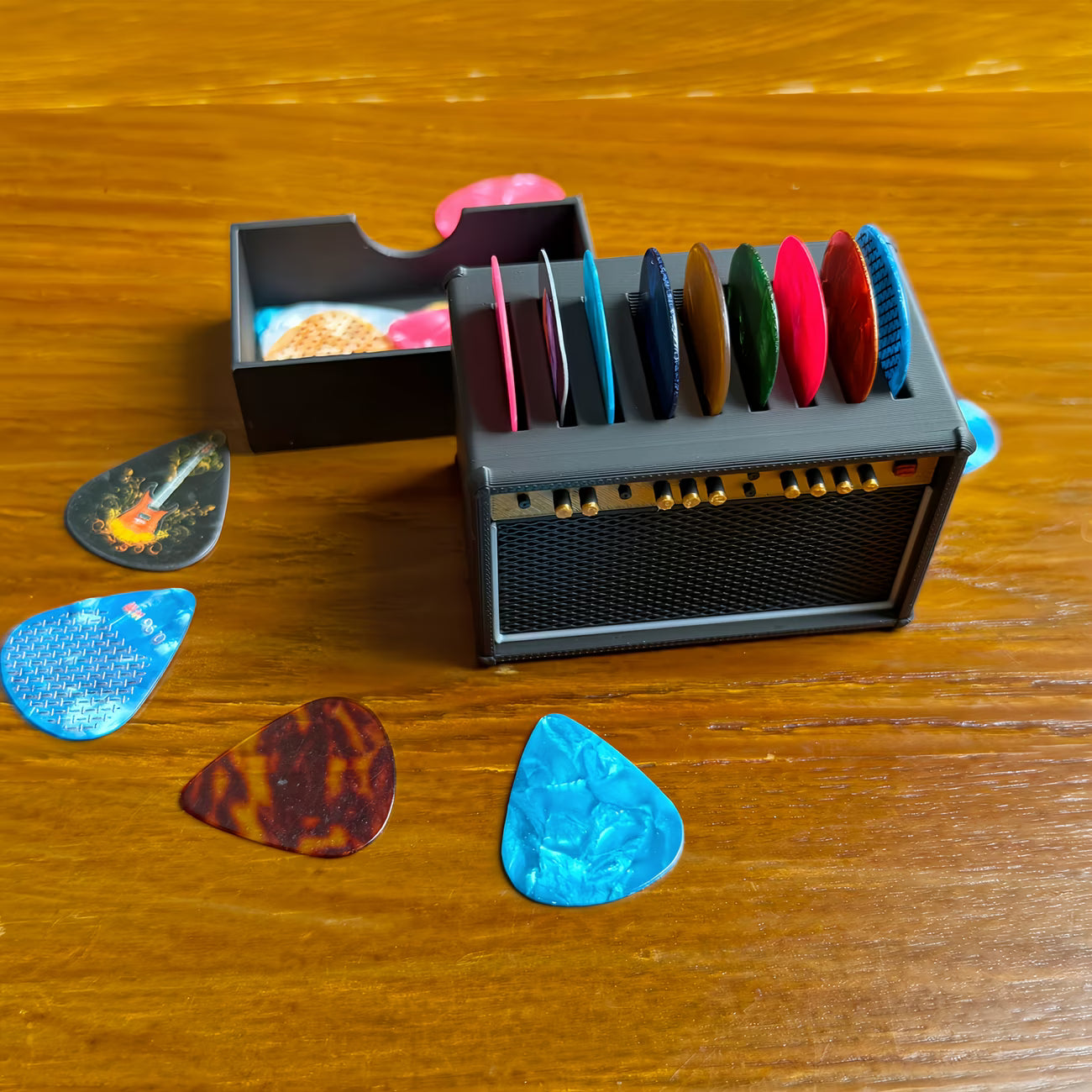 Guitar Pick Storage Box with Drawer