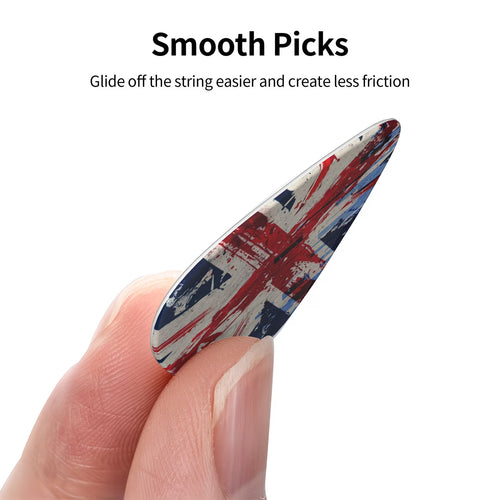 12-Piece Union Jack Guitar Pick Set – Premium Picks with Storage Box