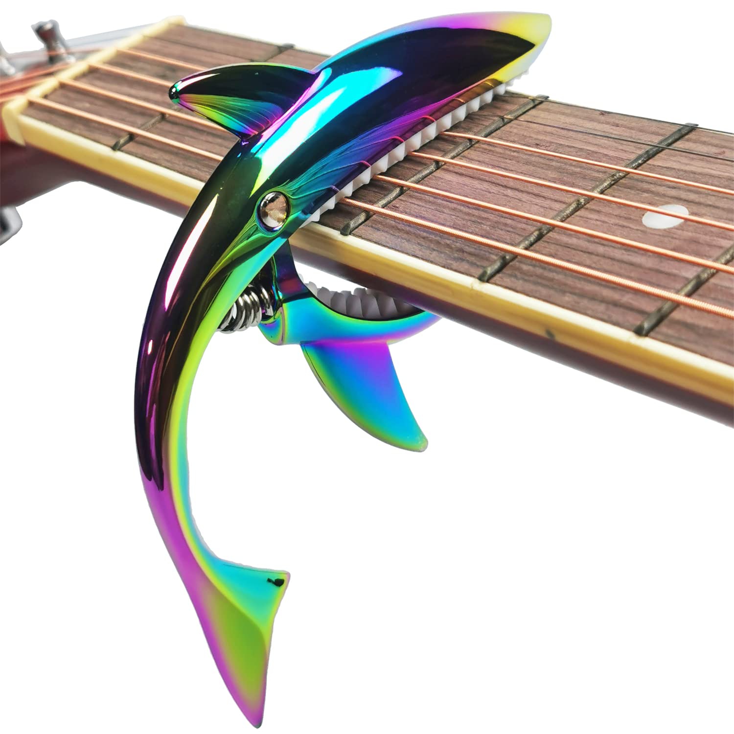 Shark Guitar Capo — Iridescent Zinc Alloy, Acoustic & Electric