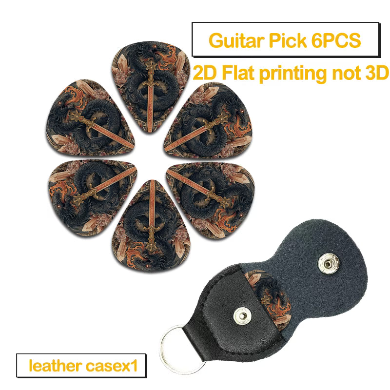 Black Dragon Sword Guitar Picks