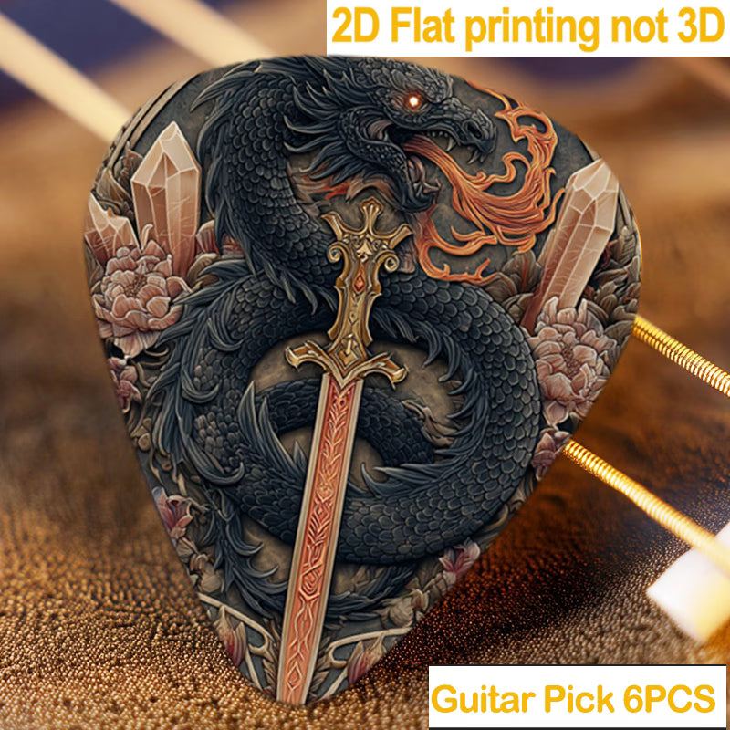 Black Dragon Sword Guitar Picks