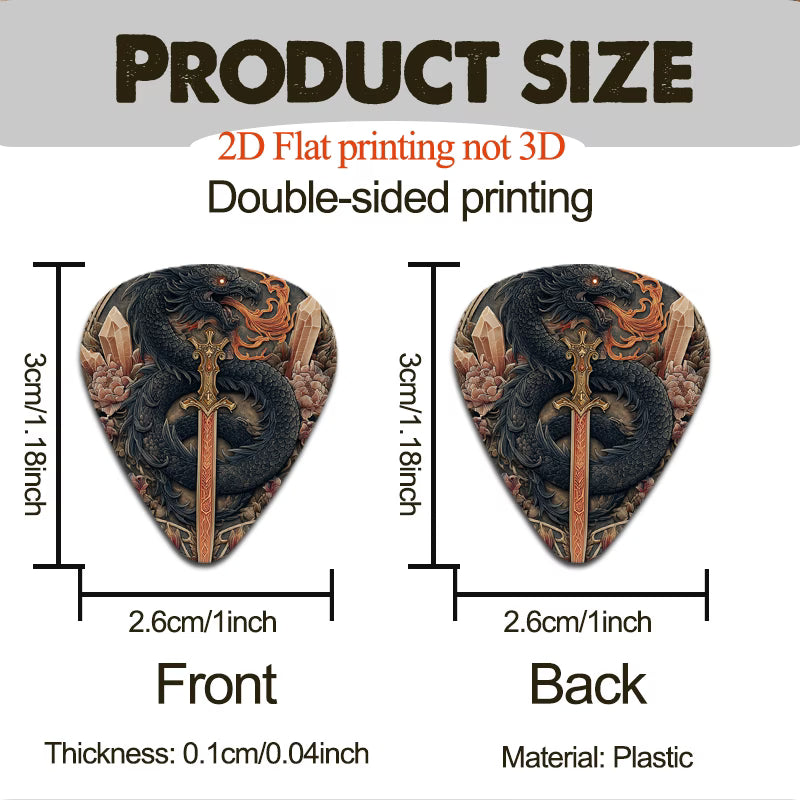 Black Dragon Sword Guitar Picks