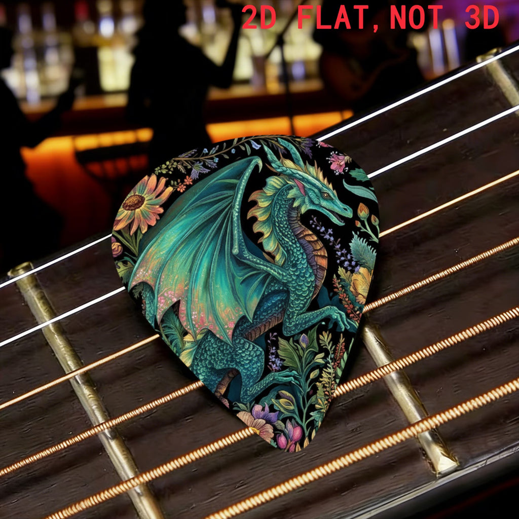 Mystic Emerald Dragon Guitar Pick