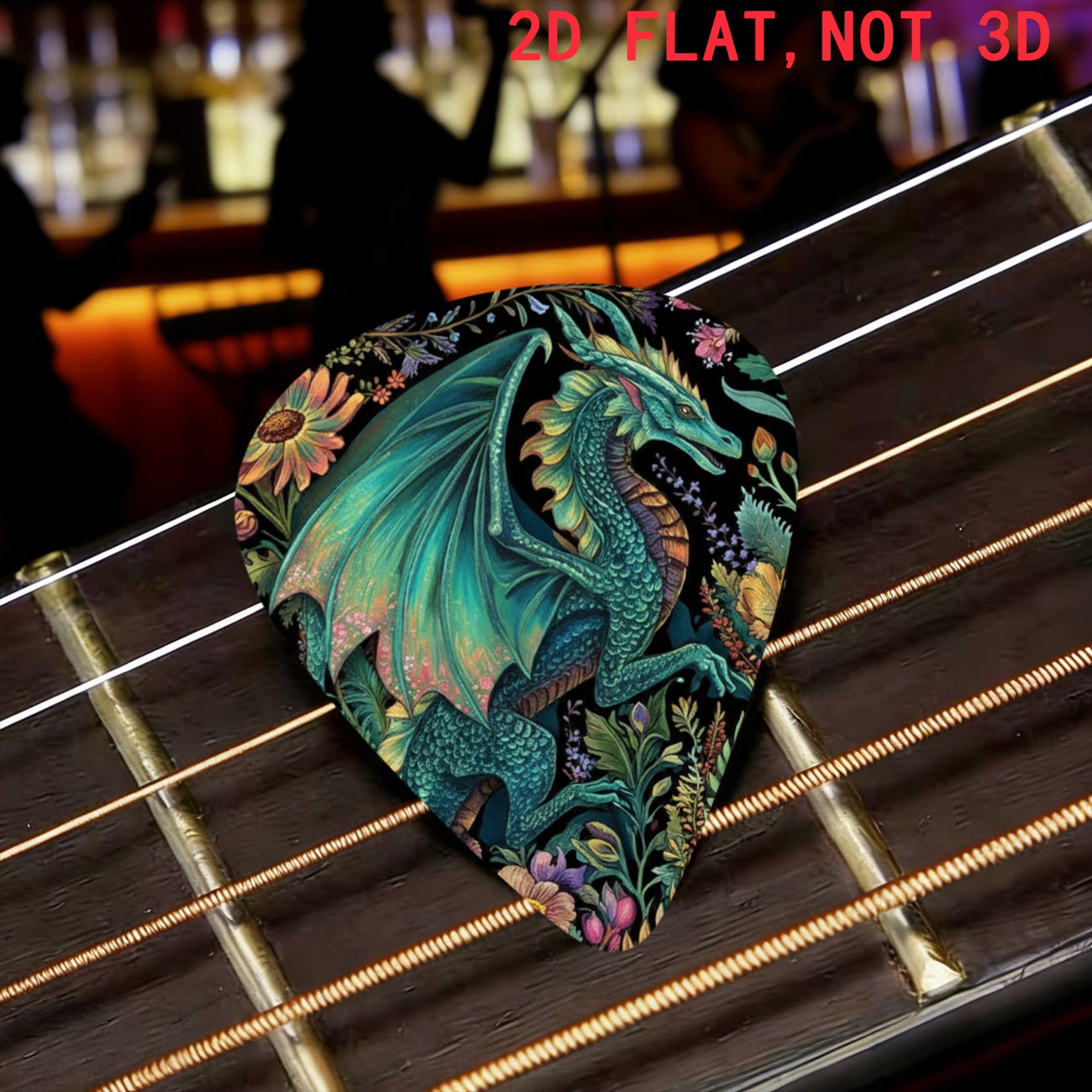 Mystic Emerald Dragon Guitar Pick