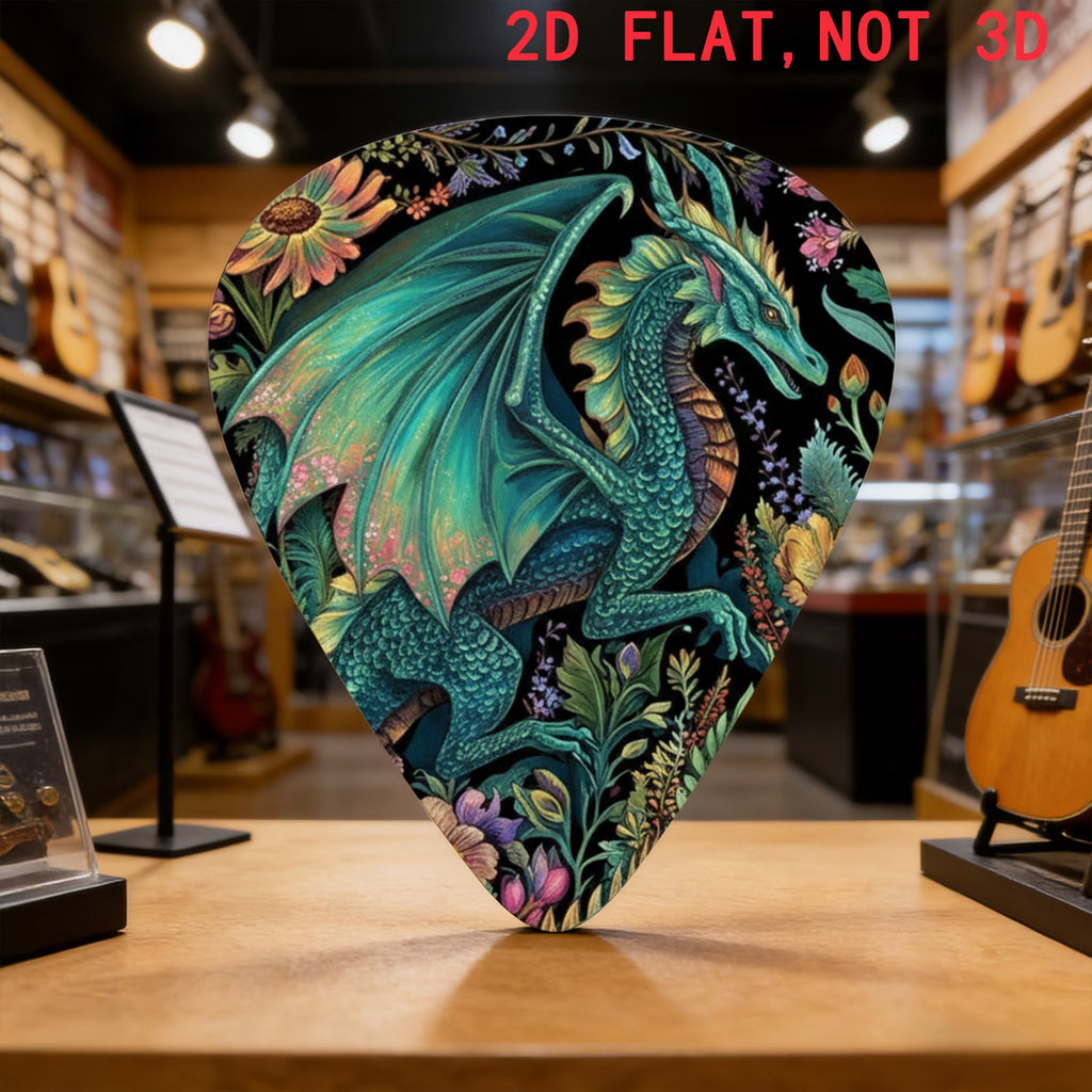 Mystic Emerald Dragon Guitar Pick