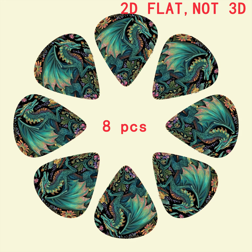 Mystic Emerald Dragon Guitar Pick