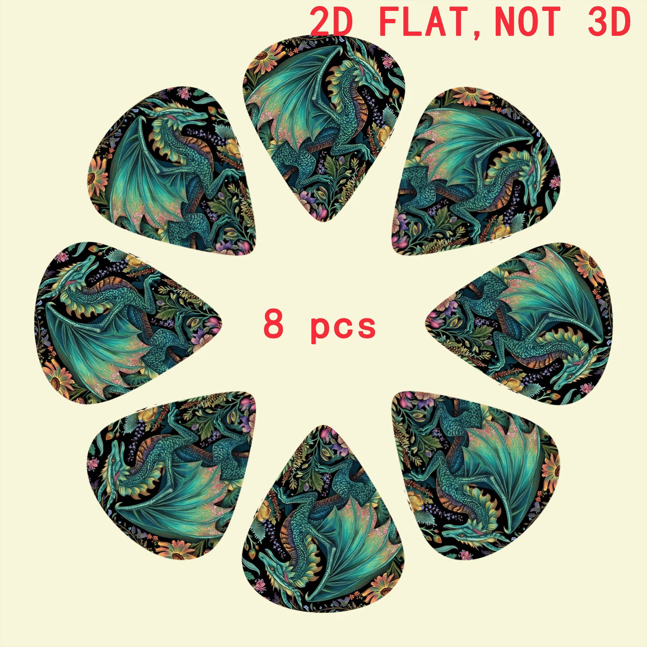 Mystic Emerald Dragon Guitar Pick