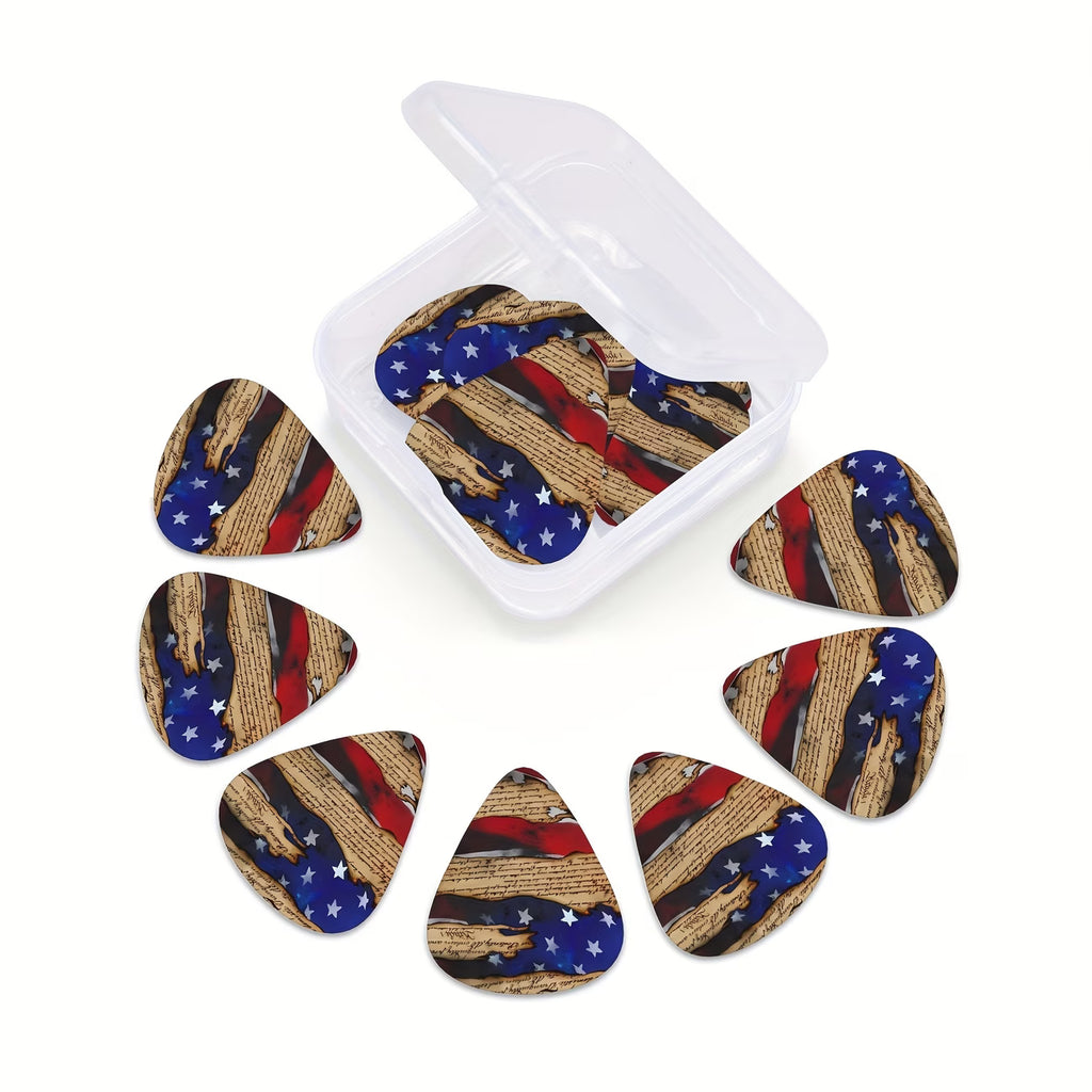American Flag Guitar Picks Set with Case